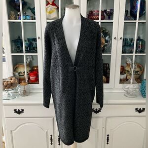 Animal Print Long Cardigan | M | Calvin Klein